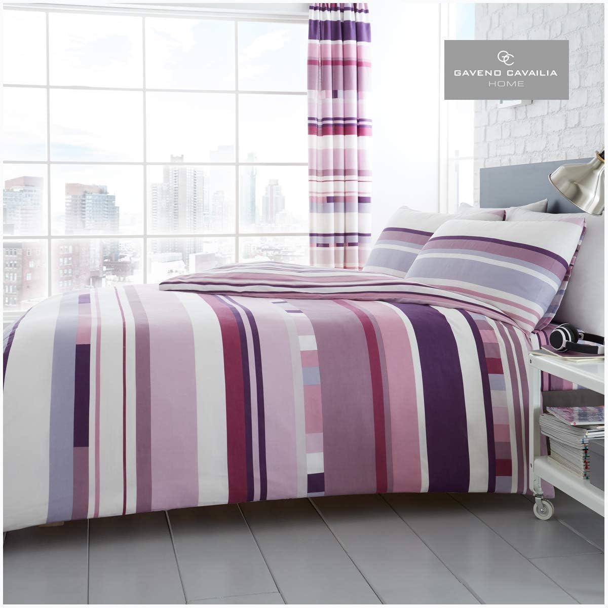 GC GAVENO CAVAILIA Striped Duvet Cover Double, Reversible Printed