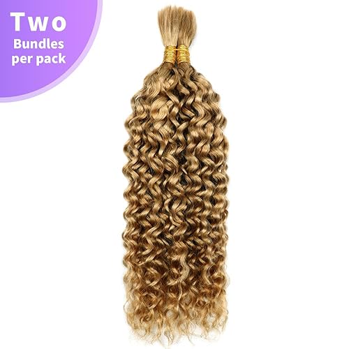 Miniatura 5 de Cabello humano para trenzar, ondas de agua, cabello humano a granel para trenzar, 3.53 oz (1 paquete-2 paquetes), sin trama, 100% sin procesar,