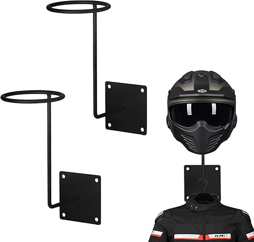 ILM Paquete de 2 soportes para casco, gancho para colgar en pared, accesorios de motocicleta