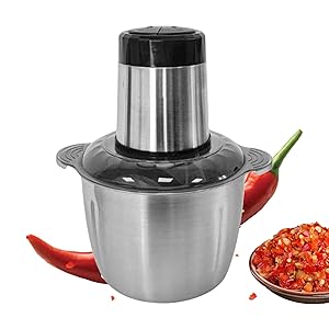 Picadora De Carne Eléctrica | Picadora Eléctrica De Verduras - Procesador De Alimentos Multifuncional Compacto De Acero Inoxidable 2L Para Picar Cebolla Preparar Comida Hamburguesas Cocina