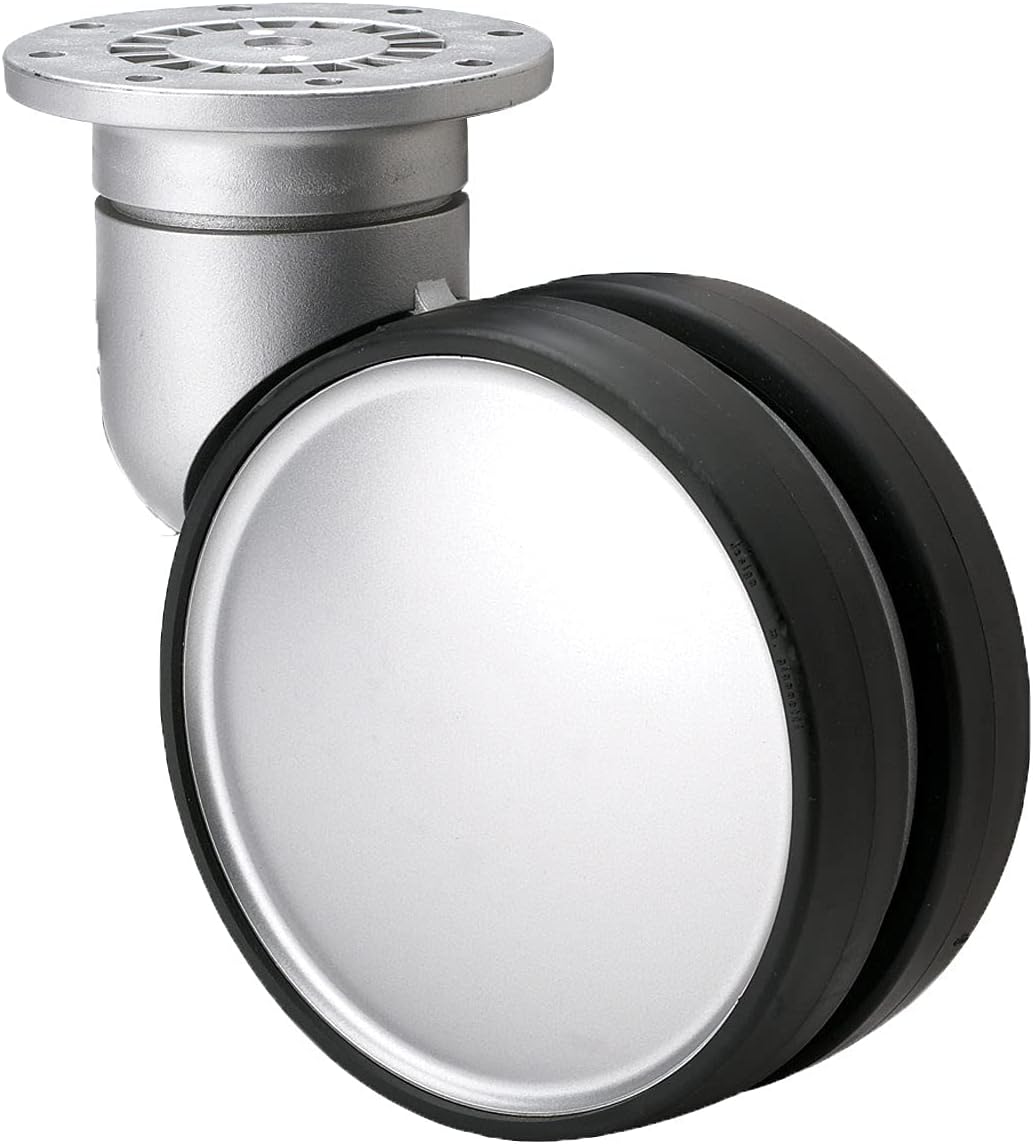 Richelieu Hardware 2310050145 Dual Design Swivel Caster, 3-1/16 in (78 mm) Wheel Diameter, Aluminum