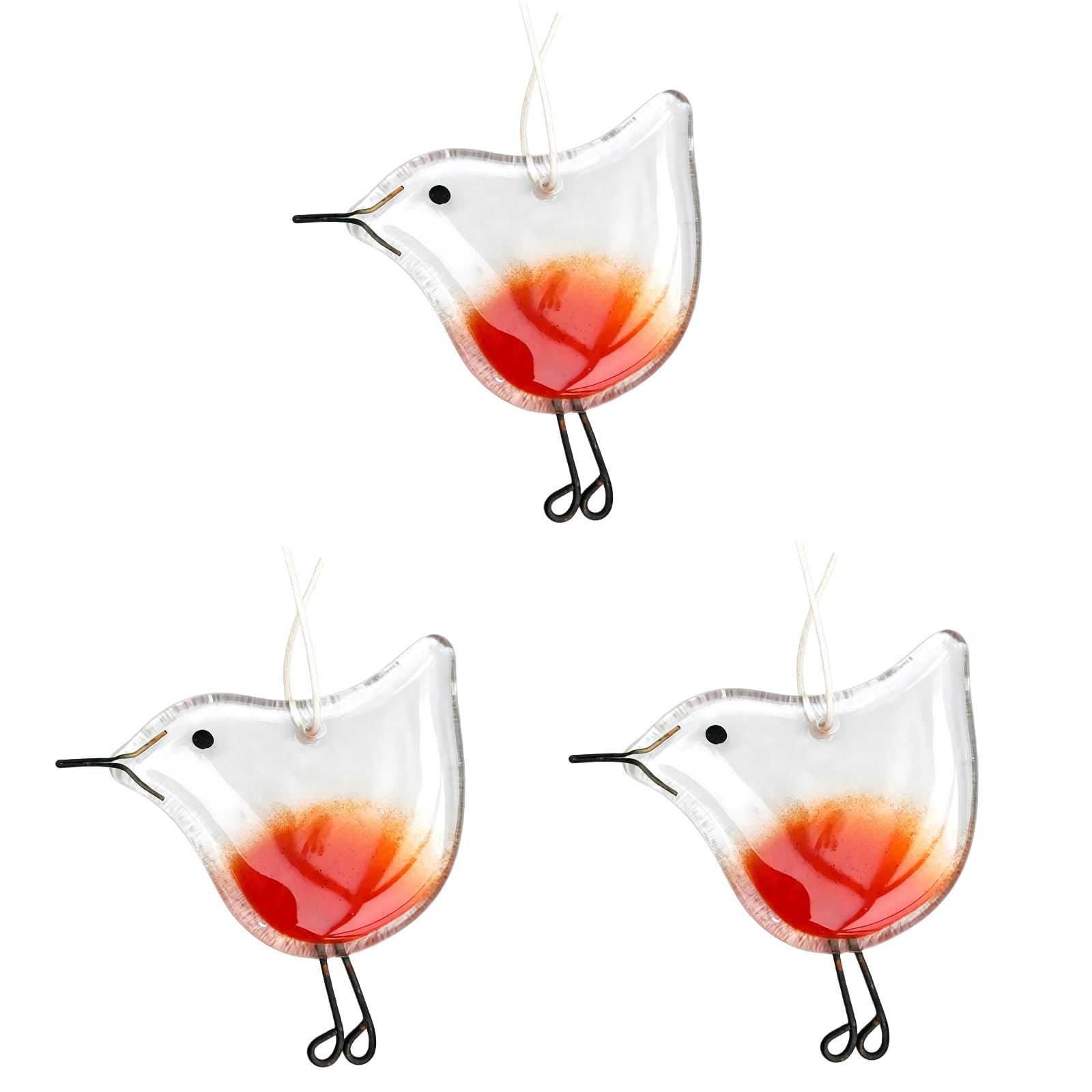 HAICN 3pcs Resin Christmas Tree Decorations Robin Christmas Decorations Robin Bird Shaped Ornaments Robins Hanging Decoration for Xmas Party Supplies Tree Decor
