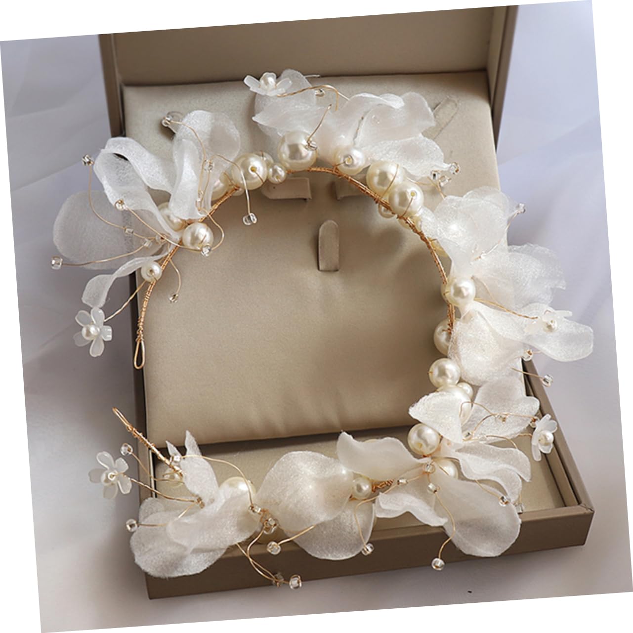 3 Piezas De Lujoso Tocado De Novia Y Tocado De Flores De Tela Para Bodas Graduaciones Cumpleaños Y Ocasiones Especiales.