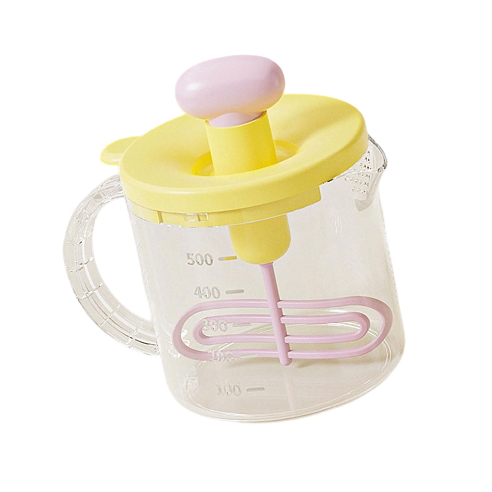 Nucelit ABS Hand Operated Stir Cup with Detachable Filter for Smooth Mixing Juices Eggs Function for Mixing Straining and Whisking