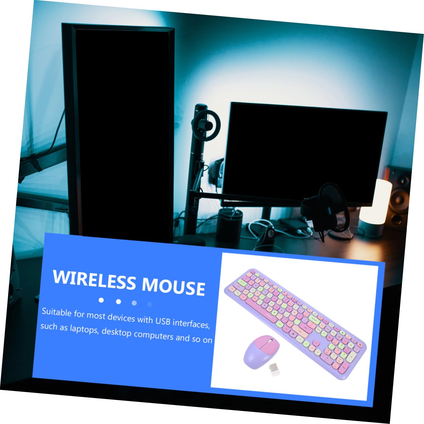 Kit Tastiera e Mouse Wireless per Computer e Laptop, Compatibile con Sistemi Operativi, Portata 10m, Set, Abs, 110 Tasti e 3 Tasti Mouse