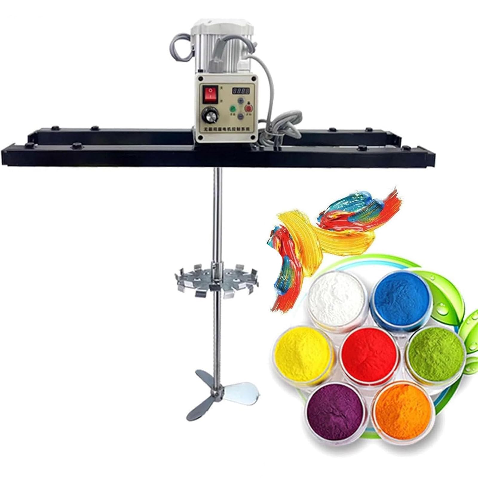 Mezclador de tanque eléctrico, agitador comercial de 2100 W con colgador de soporte y hélice plegable para agitar pintura, revestimiento, pegamento y cemento