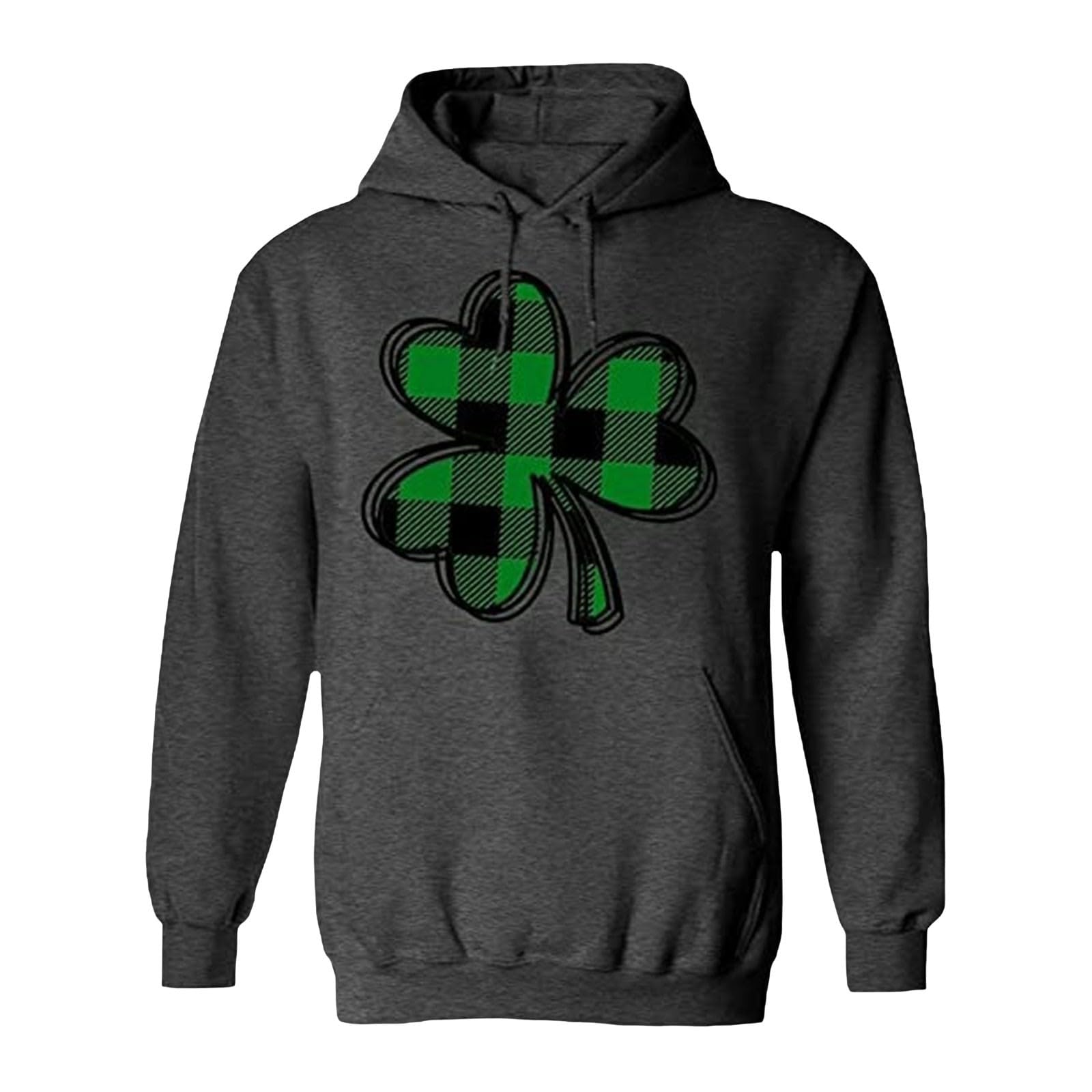 Sudadera estampada 3D verde oscuro XXL con capucha ajustable para hombre 4