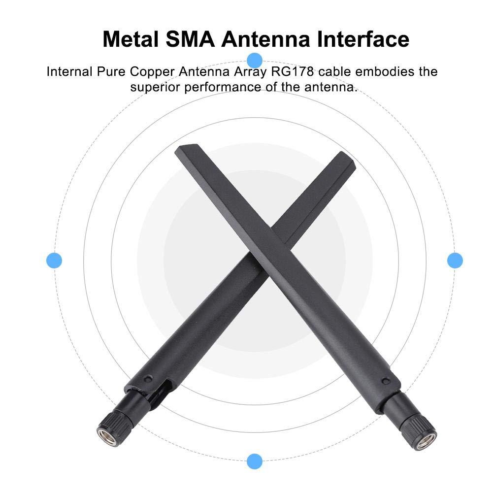 Bewinner 2 szt.Kabel sieci bezprzewodowej M.2 / NGFF i 2x5DBi, głowica SMA, pozłacana emalia, bez czarnienia, antena dla 9560NGW / 9260AC / 7265AC / BCM94360