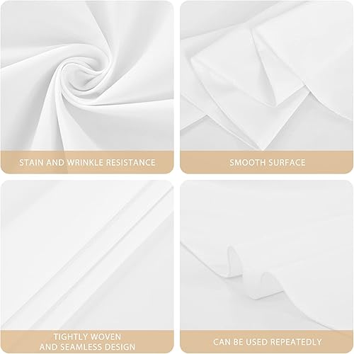 Miniatura 5 de Pesonlook Paquete de 4 manteles redondos blancos de 90 pulgadas, mantel de poliéster para mesas redondas, mantel lavable, resistente a las manchas