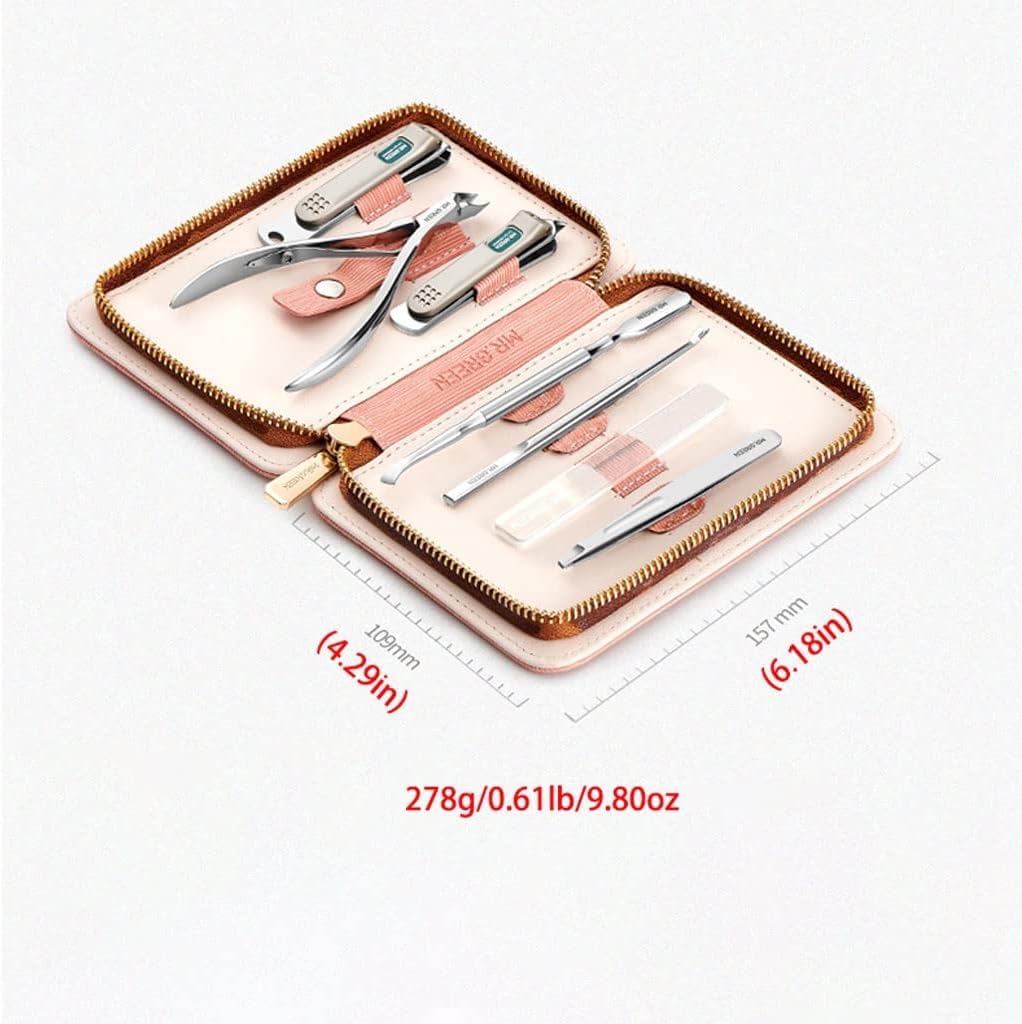 Set per Pedicure e Cura Personale, Set di Bellezza in Acciaio Inossidabile, Set tagliaunghie da 7 Pezzi, Set per Manicure Leggero e Adatto ai Viaggi