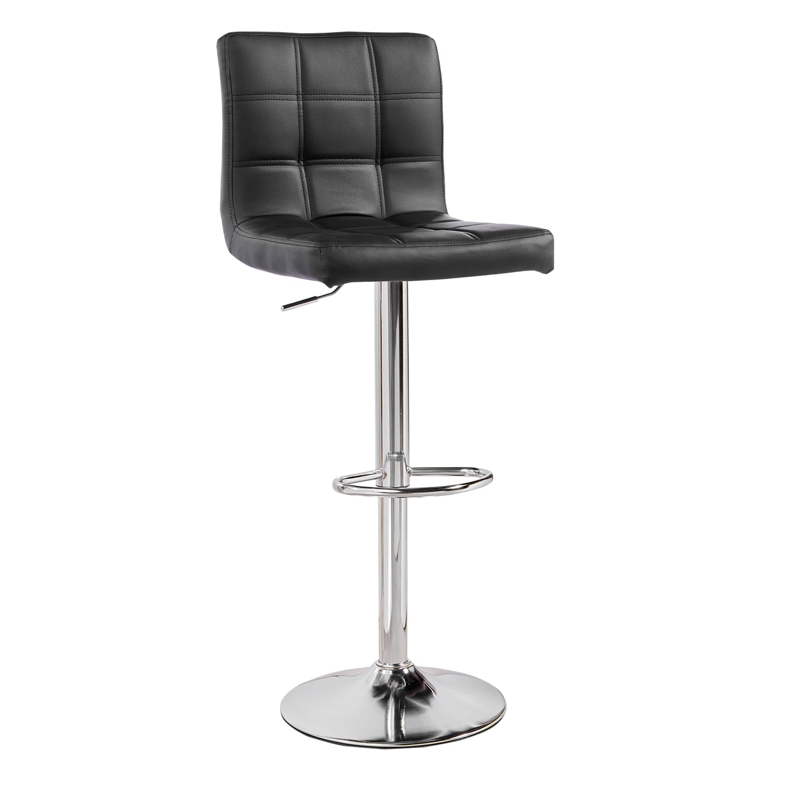Panana Barstool Gas Lift Swivel Stool without Armrest for Home Bar Pub Breakfast (Black)