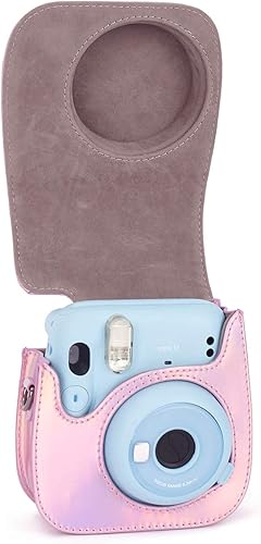 Miniatura 51 de Phetium Instant Mini 12 - Funda protectora para cámara compatible con Instax Mini 12 11, bolsa de piel sintética con bolsillo y correa de hombro