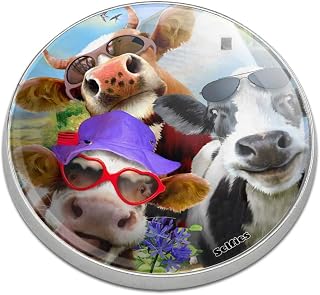 GRAPHICS & MORE Udderly Cool Cow Farm Selfie Golfing Premium Metal Golf Ball Marker