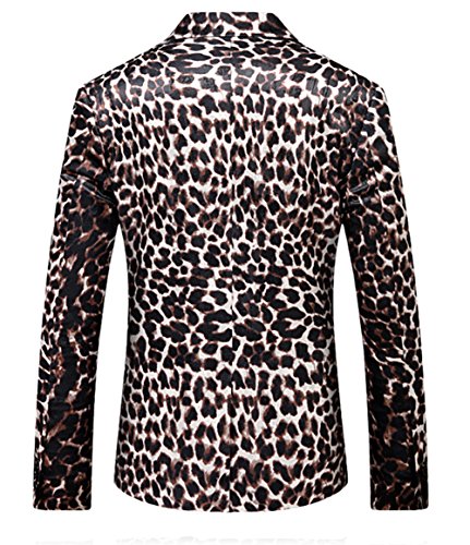 MOGU Mens Slim Fit Notched Lapel Stylish Blazer Leopard Printed Sports Coat2