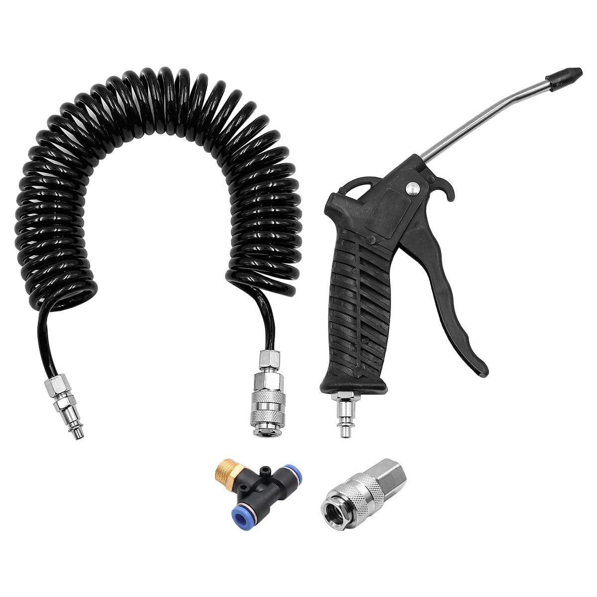 ANCLLO Truck Air Duster Gun with 5m Spiral Air Hose Air Rifle Cleaning kit for Lorry Truck Car