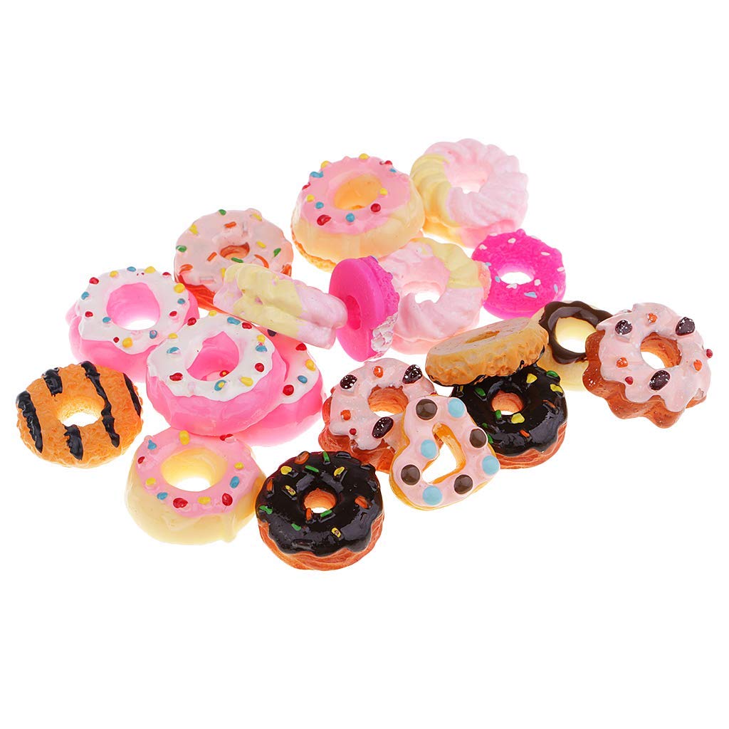 Beadthoven Donut-Anhänger, sortiert, bunt, große Donuts, Cabochons, Kekse, Macaron, Dessert, Harz, Charms, Dekoden, Handyhülle, niedliche flache Rückseite, Knöpfe für Bastelarbeiten, Scrapbooking