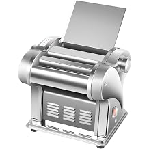 Commercial Electric Dough Roller, 135W Commercial Electric Pasta Maker Machine, 6 Adjustable Thickness for Noodles, Pastry, Dumpling Skins - Stainless Steel Dough Roller for Bakeries, Restaurants