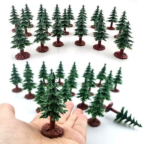 Miniatura 4 de FAZHBARY 20 piezas de decoración para pastel de árbol de Navidad árboles de hoja perenne figuras de pino árboles de Navidad árboles en miniatura