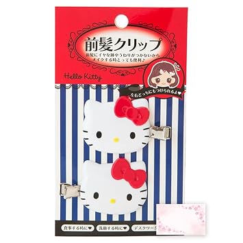 SanrioOriginal Hair Clips Japan Import - Includes Cherry Blossom Message Card Kitty Horizontal, 1 Count Pack of 1