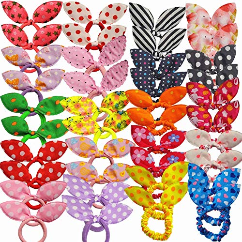 FAMEZA 40 PCS Girls Rabbit Ear Hair Ties for Toddlers Cotton Hair Bands Women No Crease Ponytail Holders Colors Randomly (B08R8G21X5) Amazon Price History, Amazon Price Tracker