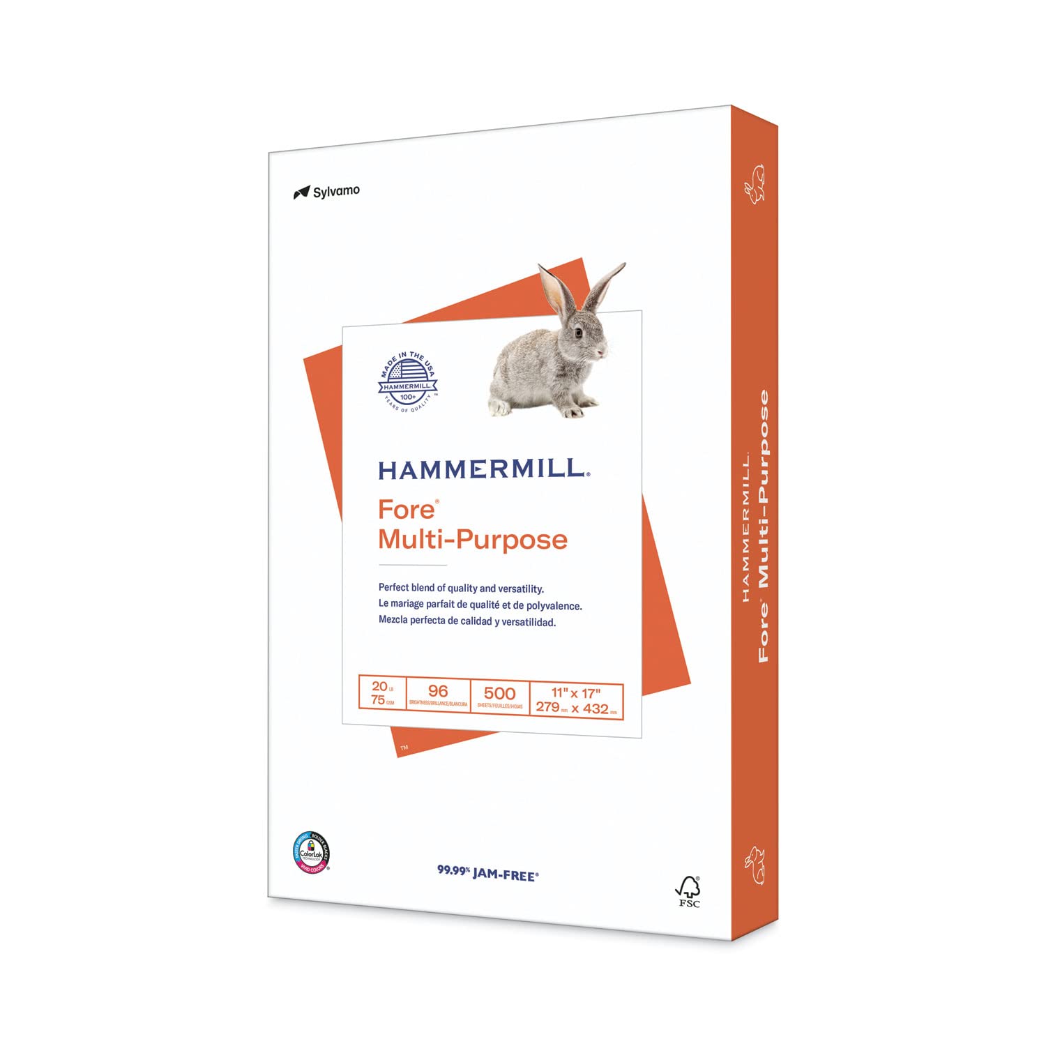 Hammermill Fore Mehrzweck-Kopierpapier, 9 kg, 11 x 17 – 1 Ries (500 Blatt) – 96 hell, hergestellt in den USA