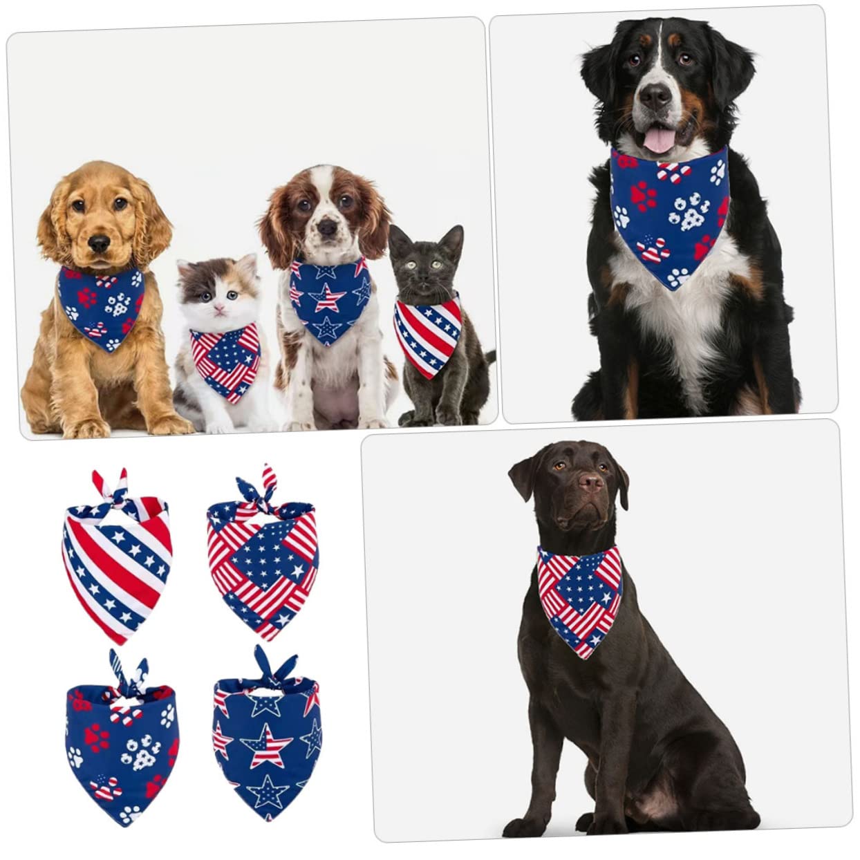 BESPORTBLE 20pièces Bandanas Triangulaires Festifs pour Animaux De Compagnie Écharpes Élégantes pour Chiens Et pour Jour De Indépendance
