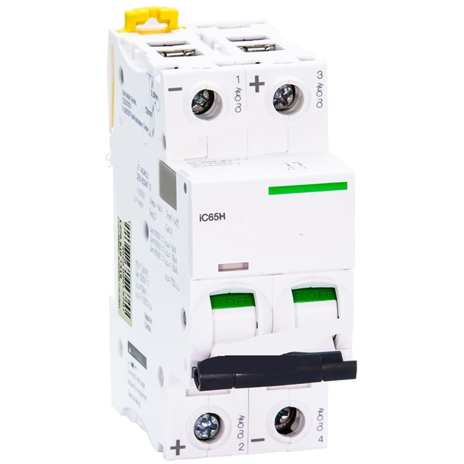 Disjoncteur miniature Acti9 iC65N DC évite les pannes sur circuits de commande industriels 2P C 2A