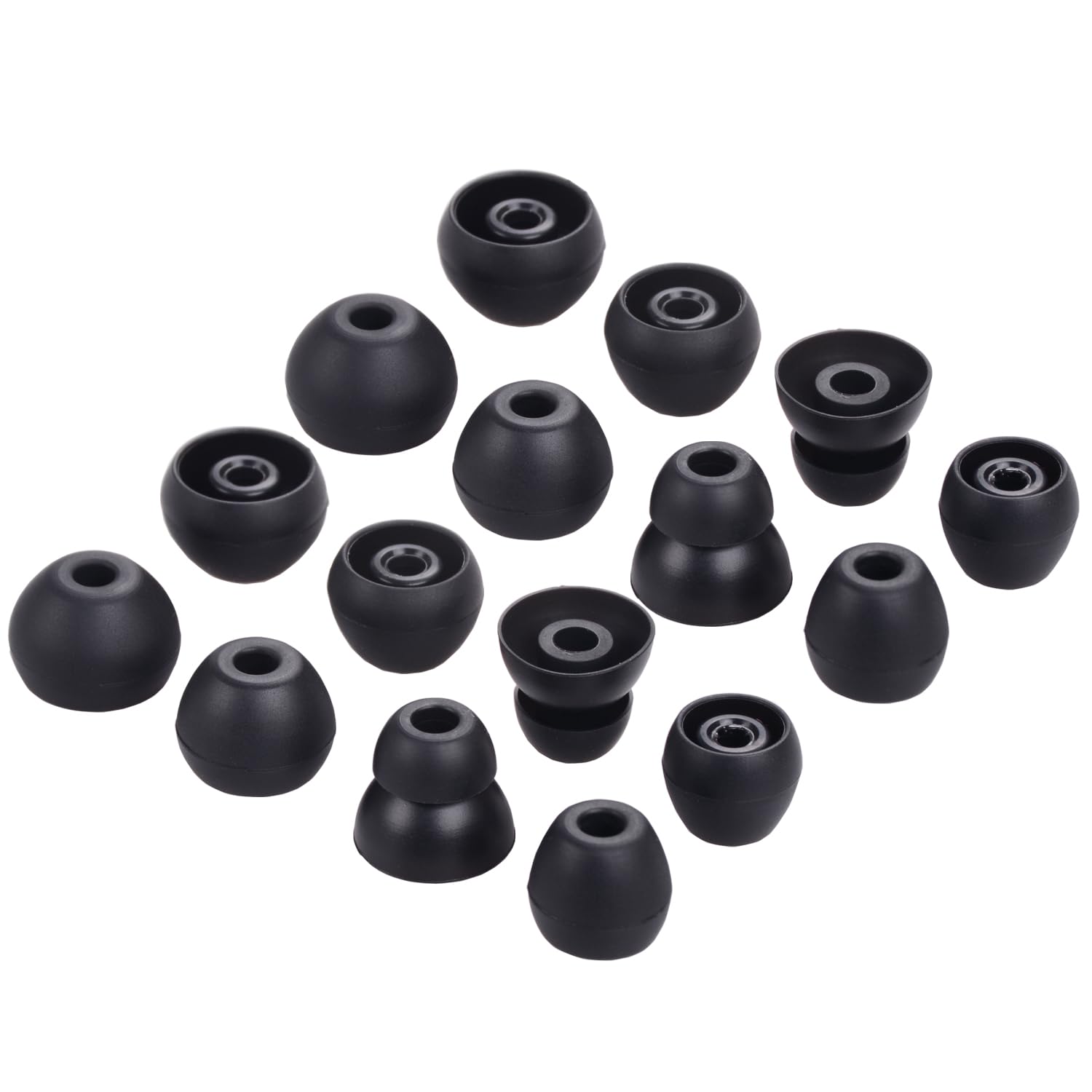 Replacement Eartips Silicone Earbuds Tips Buds Ear Set Accessories for Beats Flex Wireless Headphones,8 Pairs (Black)