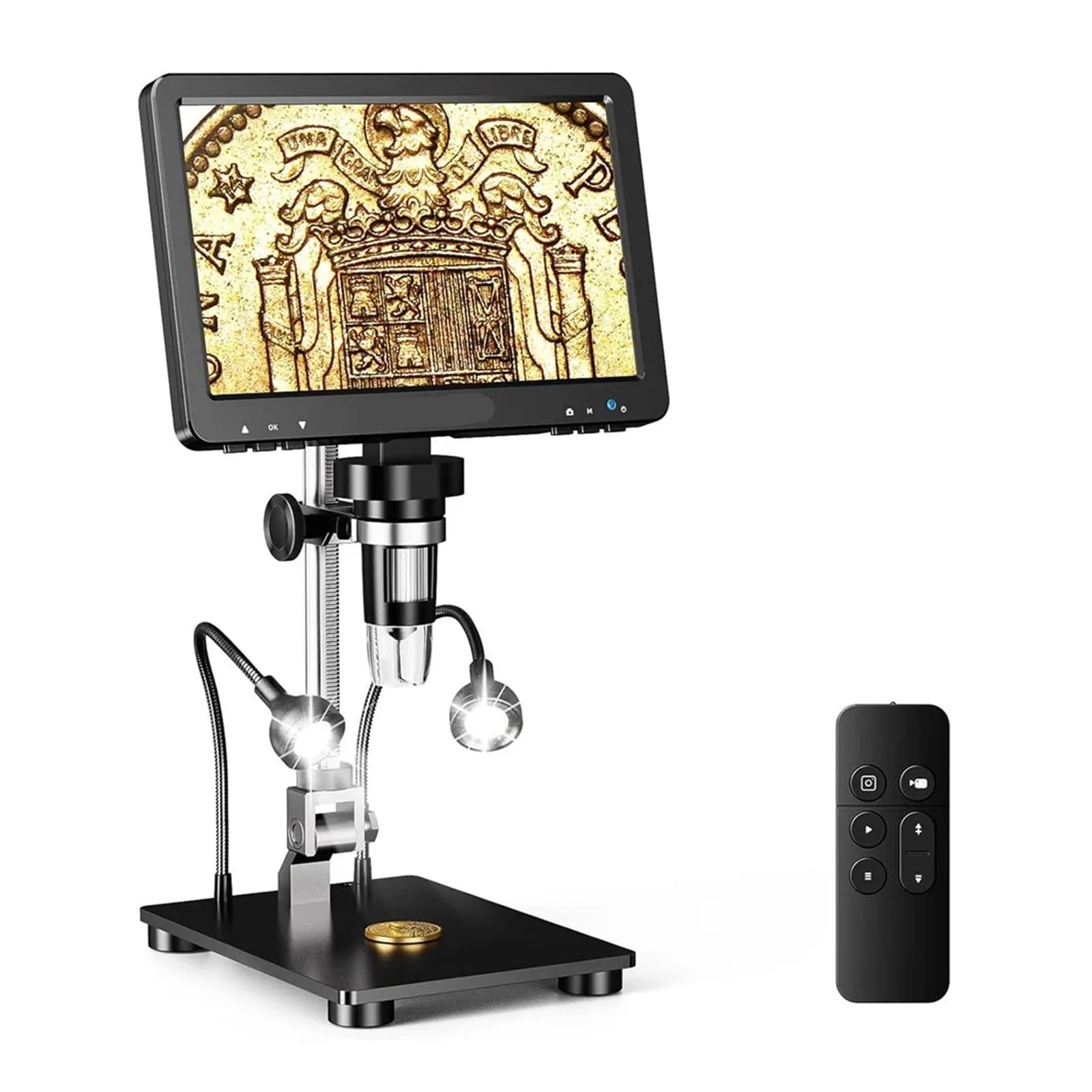 Mikroskop, Mikroskop cyfrowy 7" 1200X z ekranem IPS, lupa 1080P 16MP dla całego widoku