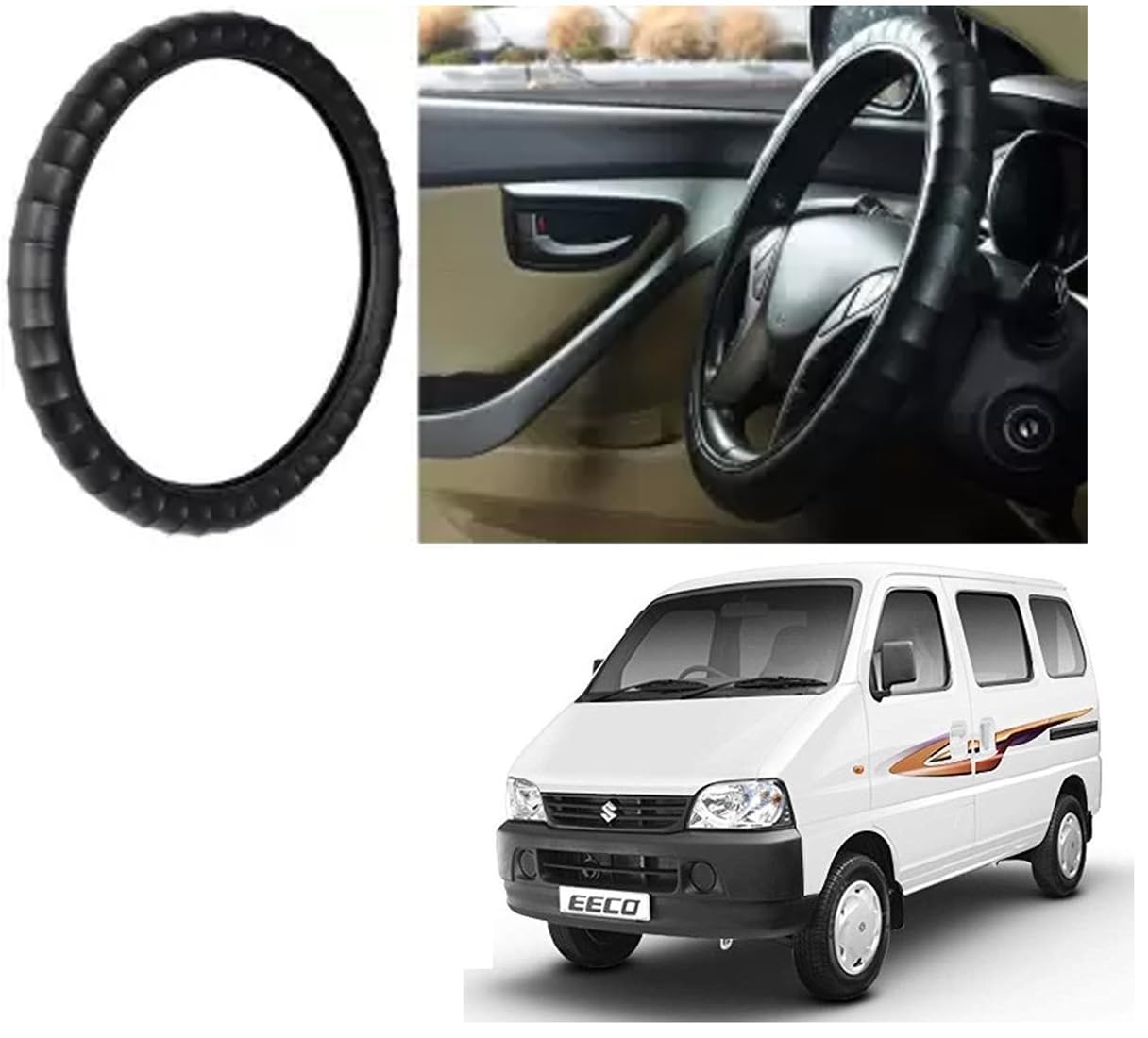 Anti Skid Hand Stitched Car Steering Wheel Cover for Maruti EECO-image-9