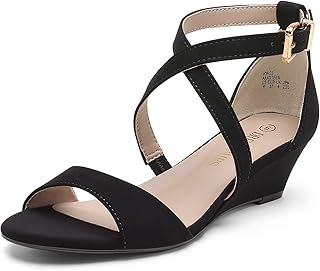 DREAM PAIRS Women's Ankle Strap Low Wedge Sandals