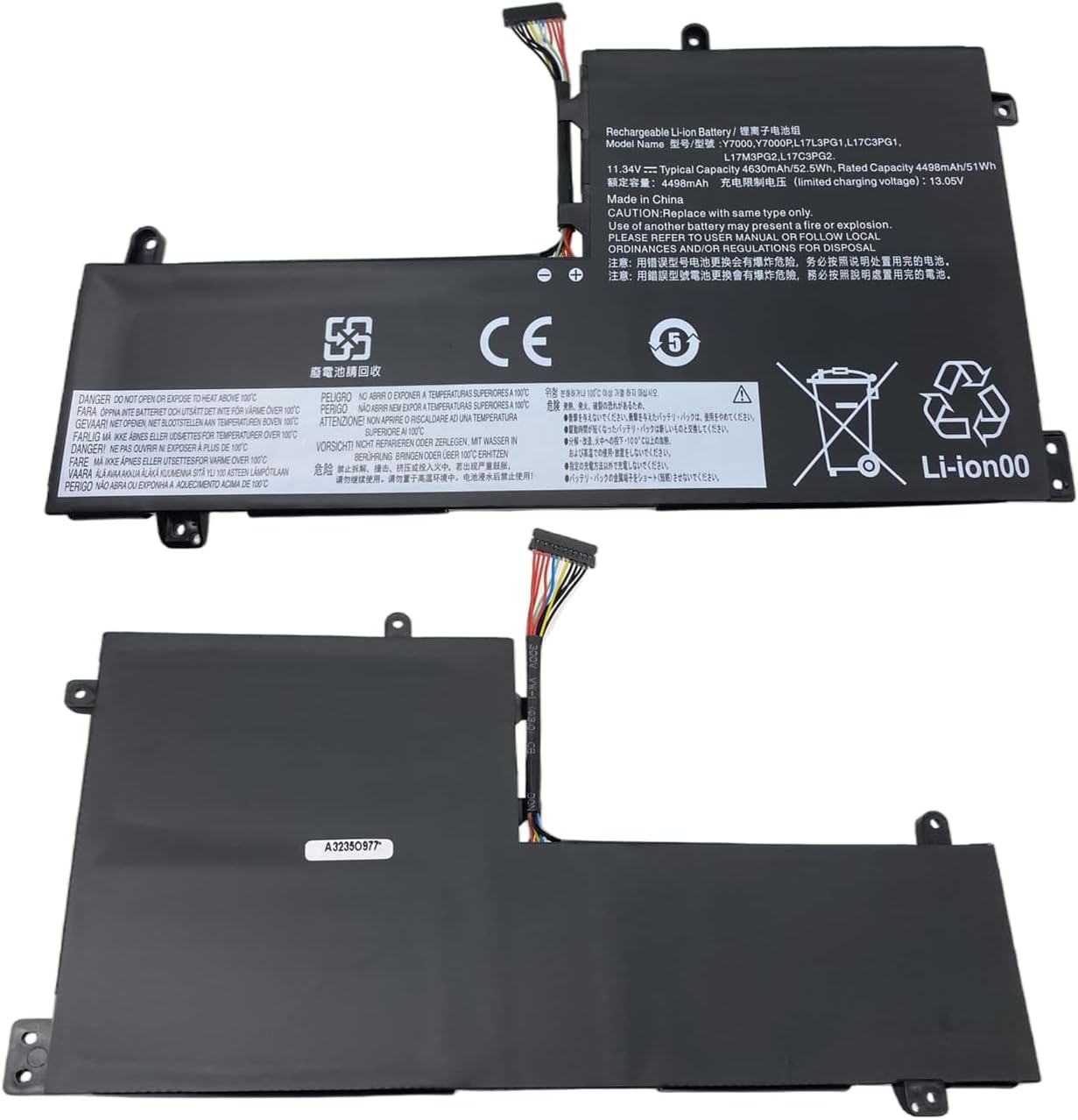 L17M3PG2 Laptop Battery Replacement for Lenovo Legion Y530-15ICH Y545-PG0 Y540-17IRH Y540-15IRH Y7000P Y7000 Y7000-2019-PG Series L17C3PG1 L17L3PG1 L17C3PG2