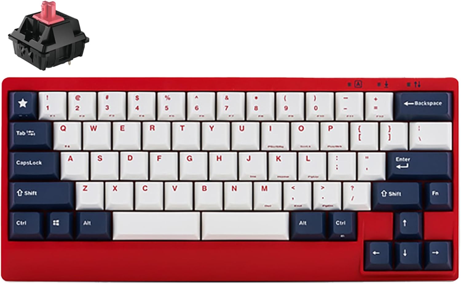 Leopold FC650MDS White Blue Star PD 65% Double Shot PBT Mechanical Keyboard Cherry MX Silent Red