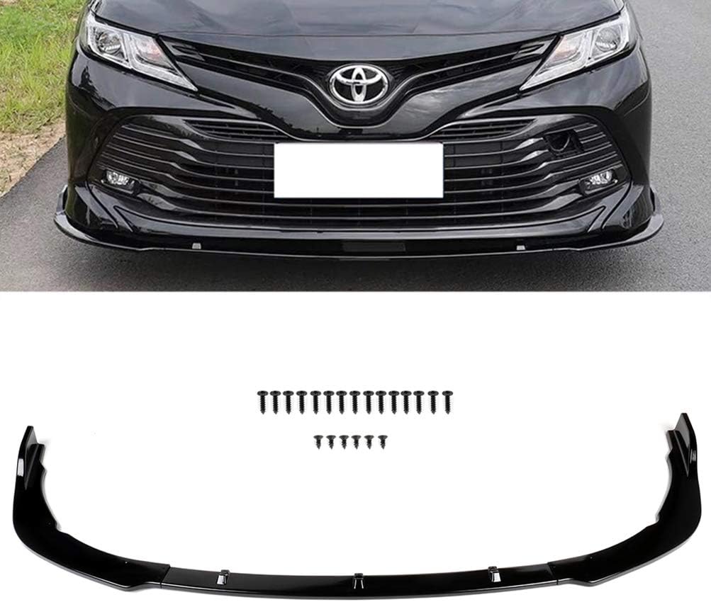 Front Lip Body Kit ABS Fits for 2018-2020 For Toyota For Camry Front Bumper Lip Chin Splitter Spoiler Glossy Black Air Dam