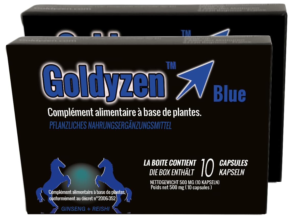 Goldyzen Blue - Compléments alimentaires naturels pour hommes, Au complexe Ginseng & Reishi - Blister de 20 gélules