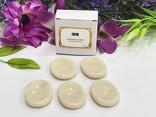Vista 59 de GEMSCITE 5 piedras preciosas naturales, piedras para la preocupación del pulgar, cristal curativo de reiki, piedra de palma de bolsillo de energía