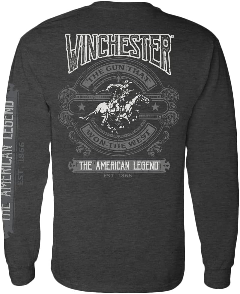 Winchester Official Legend of Winchester Printed Long Sleeve Cotton T-Shirt for Men, Women, Unisex