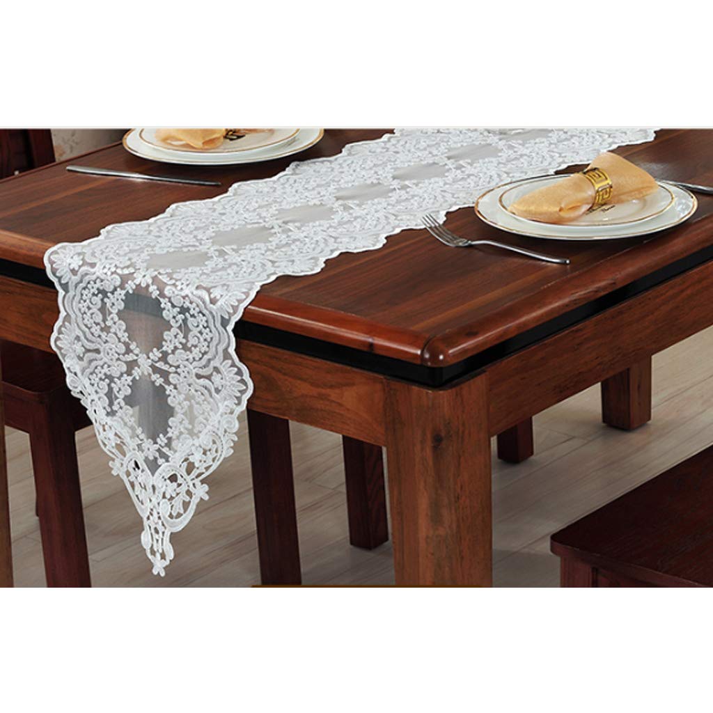 Amazon｜QPZK 刺繍入り花柄テーブルランナー、ビンテージホワイト