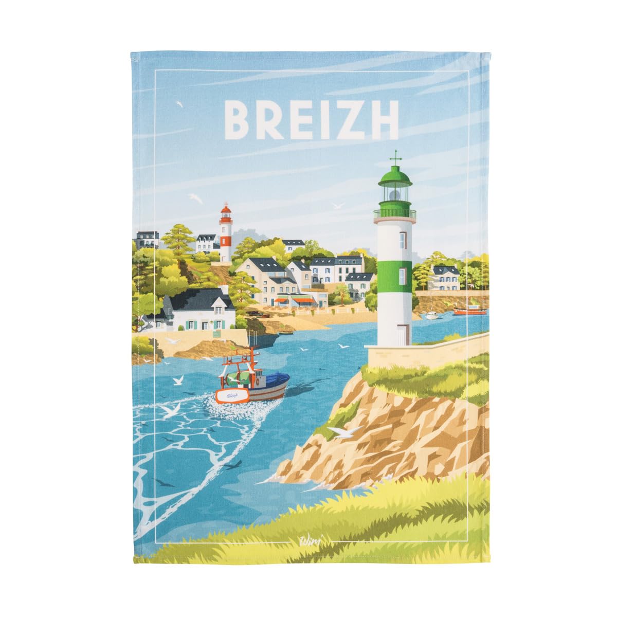 CouckeWim Breizh Printed Cotton Tea Towel, 50 x 75 cm