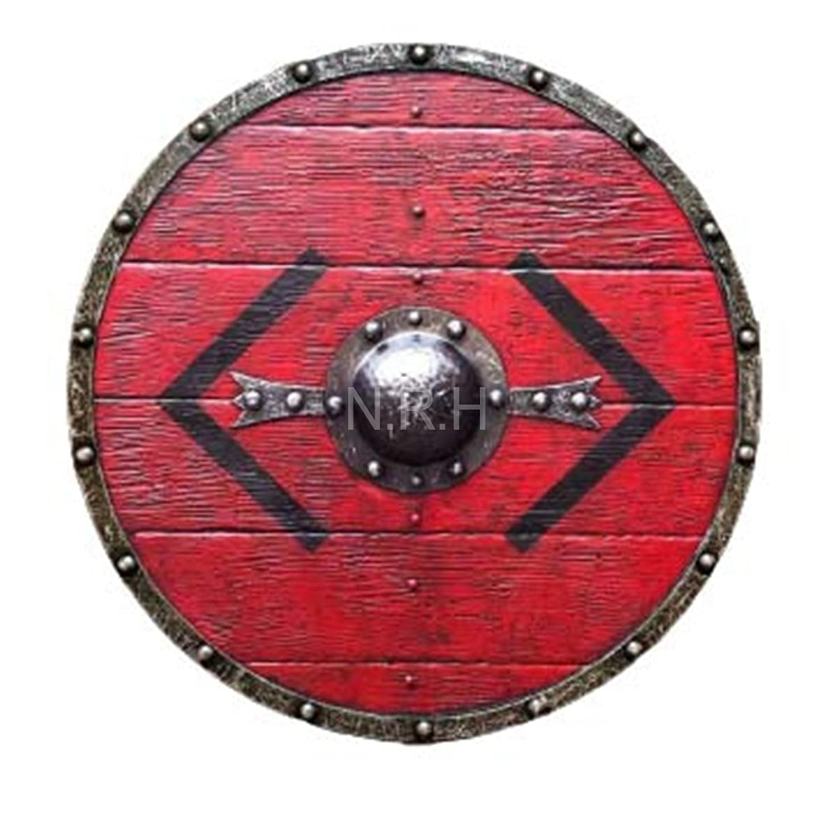 Nautical Replica Hub Medieval Viking Armour Shield Fully Functional Red wooden Shield 24 inch