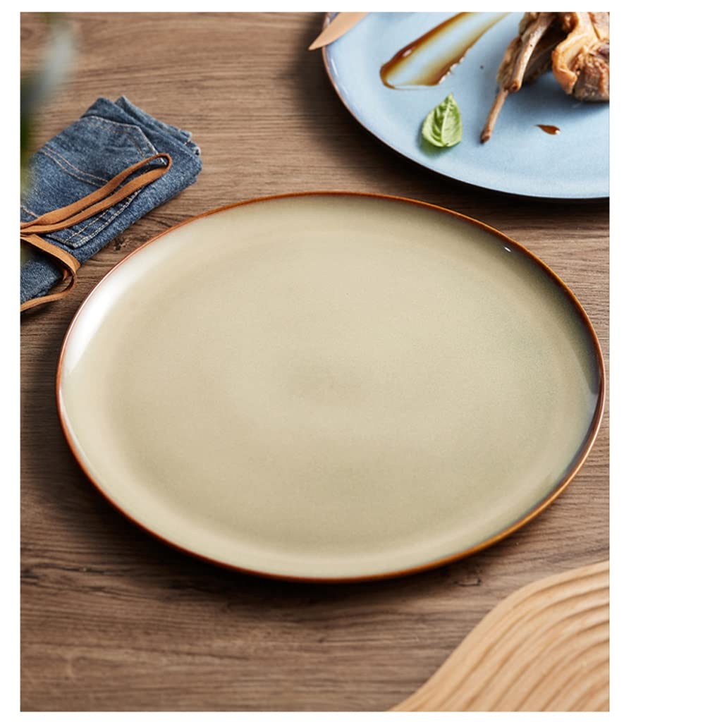 Talerze Obiadowe Talerz Do Serwowania Taca Do Serwowania 12 Cali Duży Ceramiczny Talerz Płaski Talerz Płytki Talerz Talerz Zachodni Talerz Do Serwowania Talerz Do Zimnych PotrawGrey-12.4 INCH