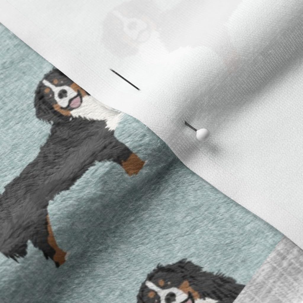 Spoonflower Fabric - Bernese Mountain Dog Pet Quilt Cheater Wholecloth Dogs Portrait Printed on Minky Fabric by The Yard - Sewing Baby Blankets Quilt Backing Plush