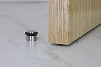 Vista 5 de Topes de puerta EVI Tope de puerta de acero inoxidable - Cierre de tornillo - Protector de goma negro - Tope de puerta de 0.94 x 0.83 pulgadas