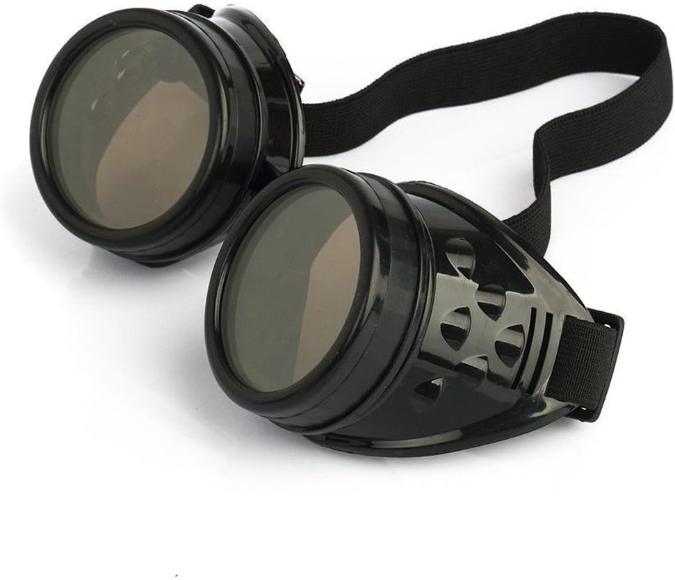 Steampunk Goggles Glasses Vintage Welding Gothic(Black)