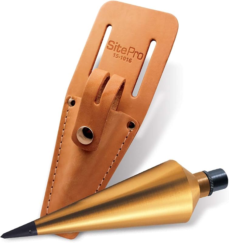 Plomada de latón de 16 oz con funda de cuero (15-016S)