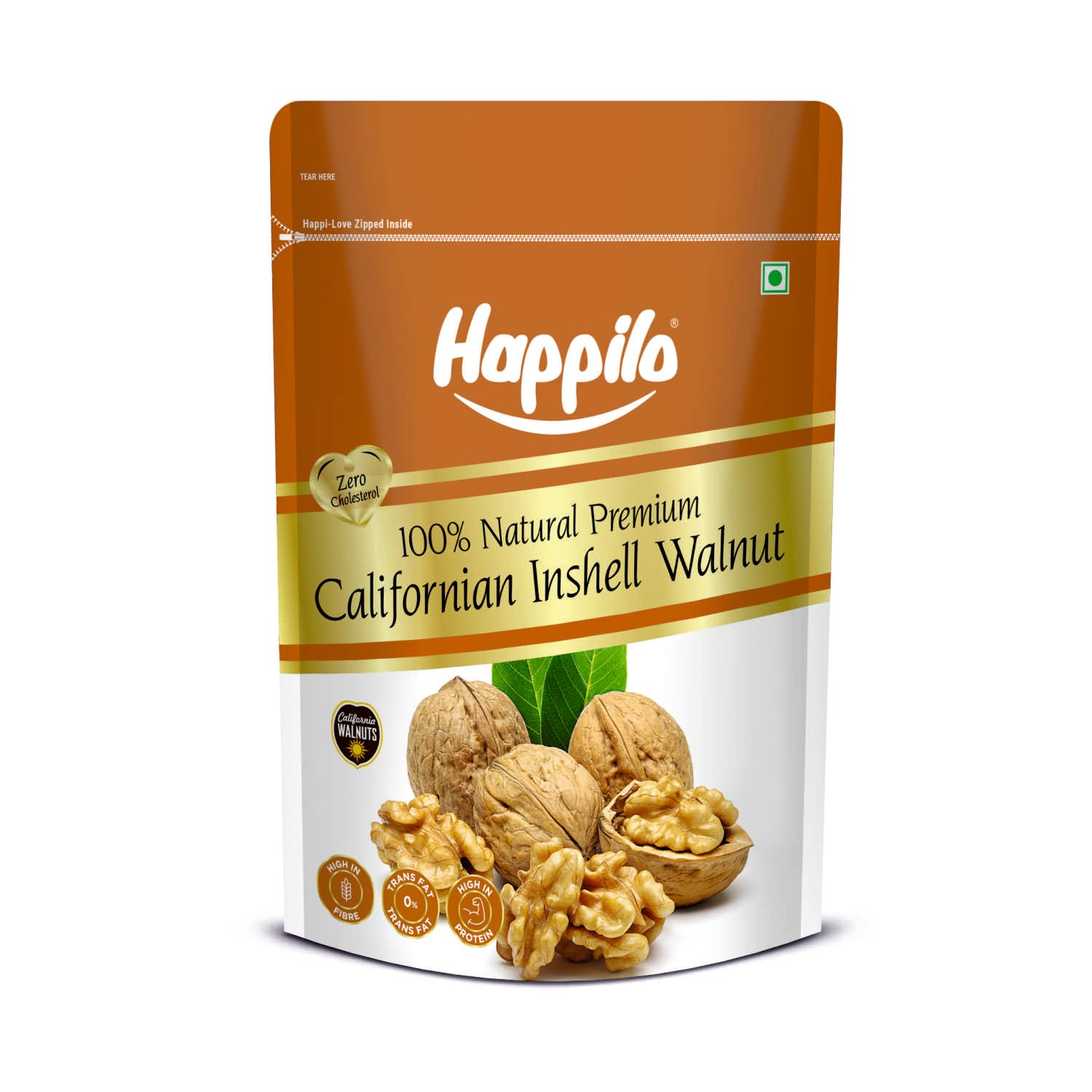 Happilo Pure Californian Raw Inshell Walnut 200g (Pack of 1) | Dry Fruits, Healthy Snacks | Walnuts with Shell | Natural Kashmiri Walnut Kernels | Rich in Protein, Iron & Antioxidants