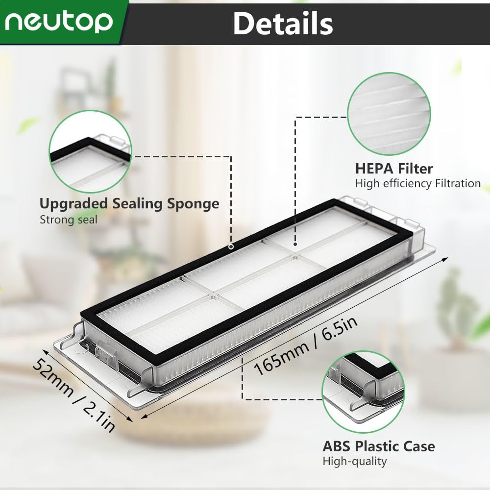 Filters Compatible with Roborock S6 S5 S4 E35 E25 E20, 8-Pack | HEPA Filter for S6 MaxV/Pure, S4 Max, E5, E4 Robot Vacuum Replacement Parts Accessories