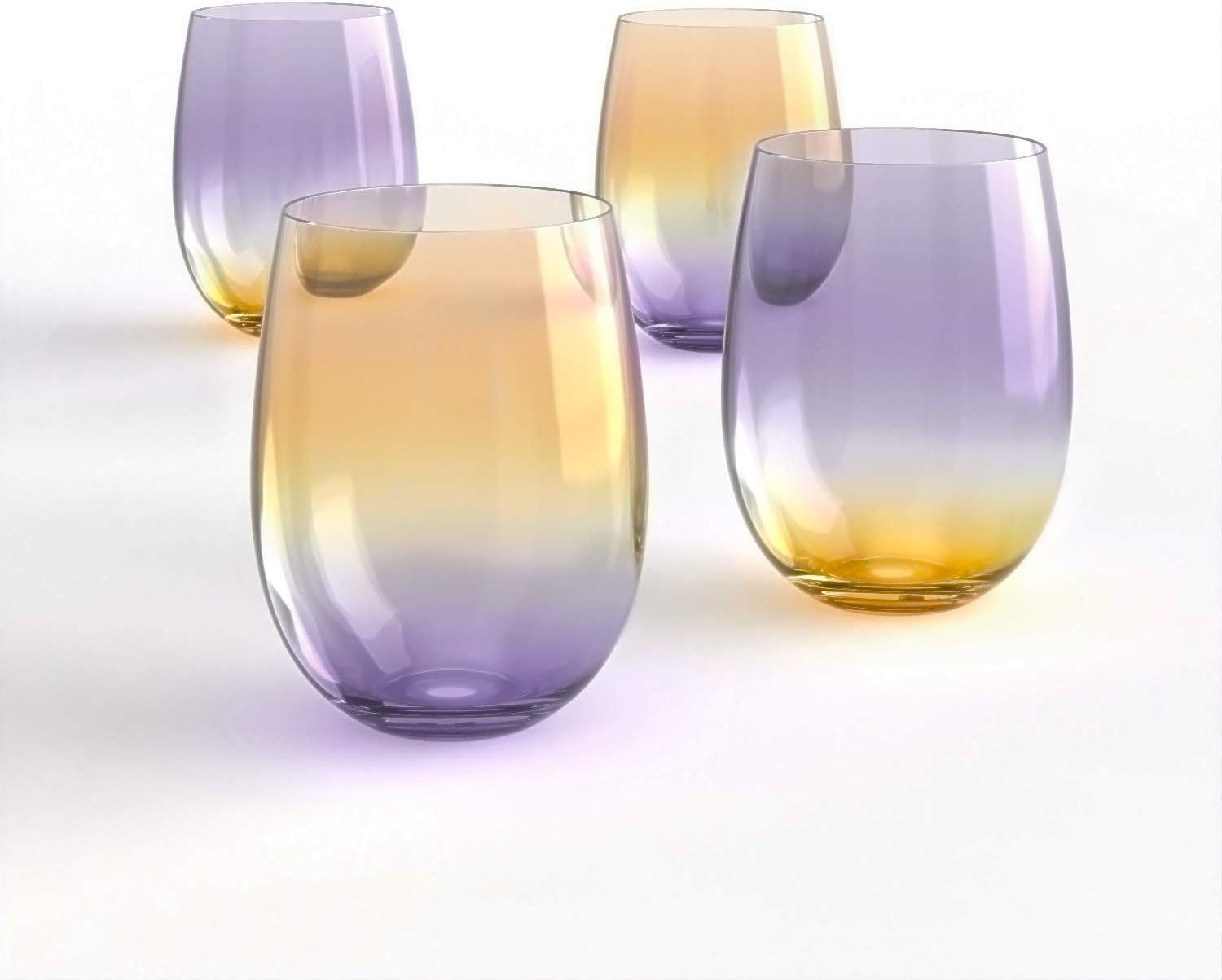 Design·Master-Classic Stemless Wine Glasses, Drinking Glasses, Ideal for Red and White Wine, Cocktail, Juice, Water, Kitchen Glassware, Beach, Wedding and Party Gifts (4 * 18Oz)