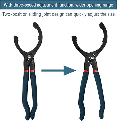 Miniatura 6 de ATNHYING Juego de llaves de filtro de aceite, 2 herramientas de extracción de filtro de aceite ajustables, alicates de filtro de aceite universales,