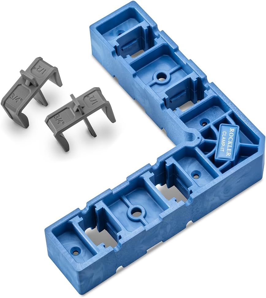 Rockler Clamp-It Assembly Square – 90° Clamping Square for Woodworking, Cabinet Installation Tools & Carpenter Layout – Right Angle Clamp Guide for Wood Clamps, & Woodworking Jigs